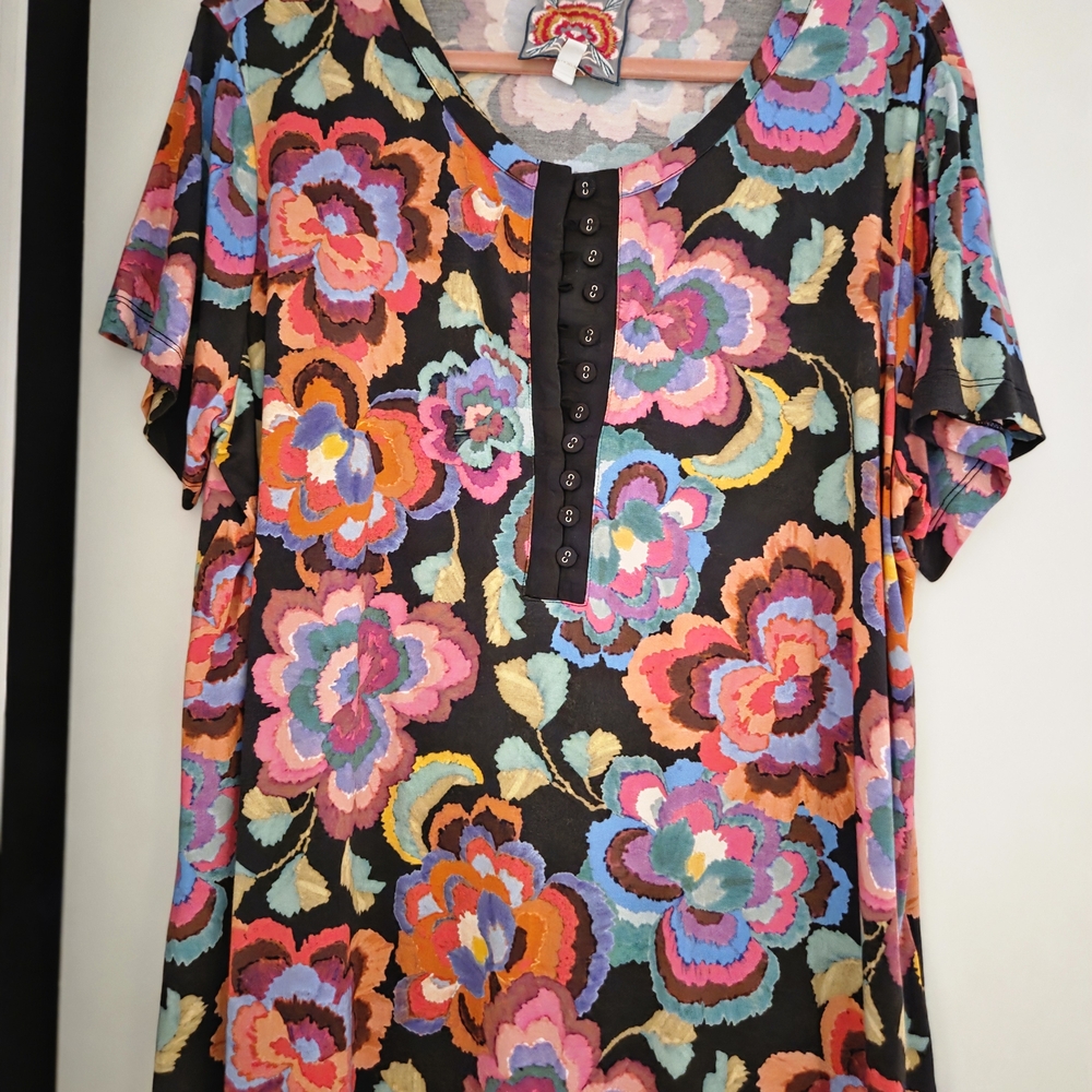 Johnny Was Multicolor Floral Blouse